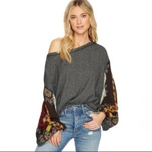Free People We The Free Blossom Thermal Top (XS, Dark Gray, EUC)